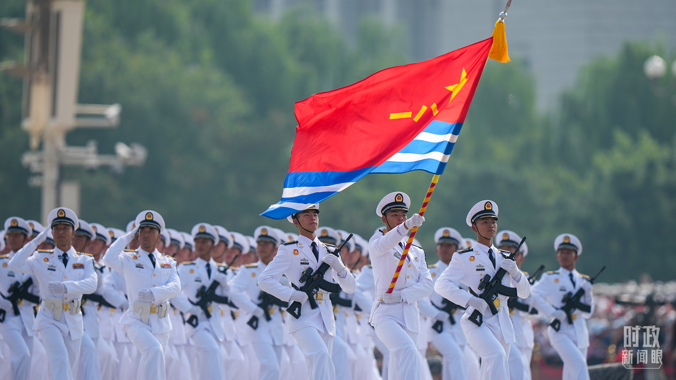 △海军方队。（总台记者李晋拍摄）