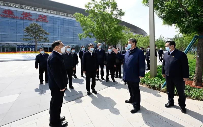 2023年5月10日，习近平总书记在雄安站考察。