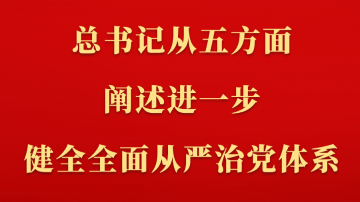 第一观察丨总书记从五方面阐述进一步健全全面从严治党体系