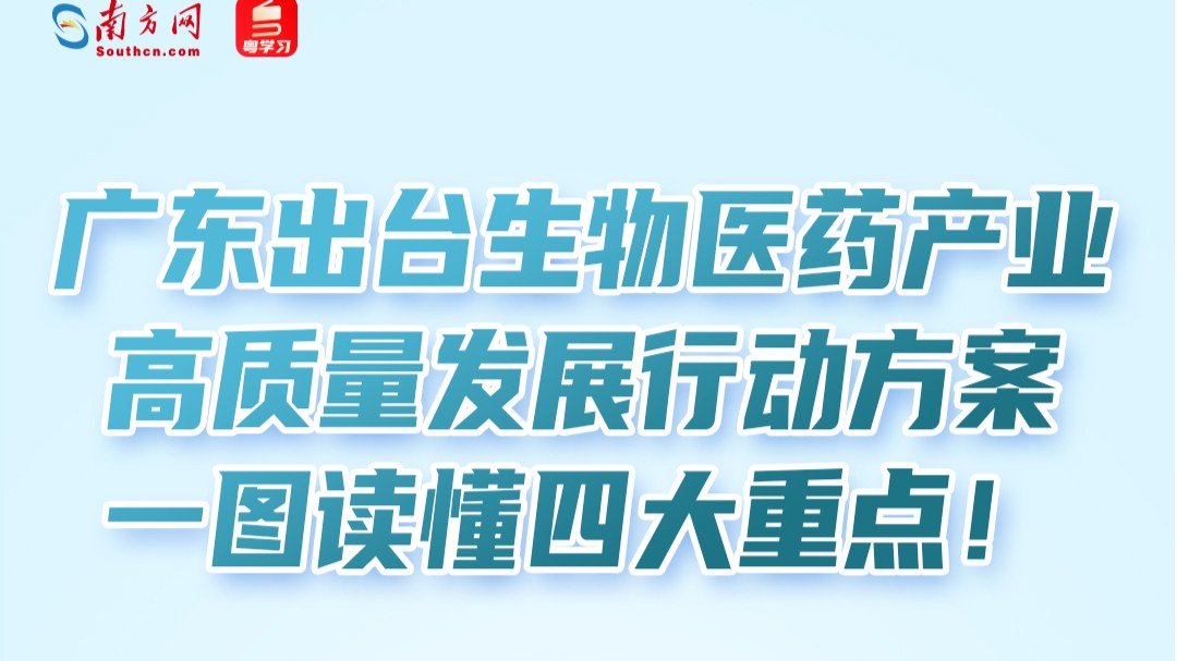 廣東出臺生物醫(yī)藥產(chǎn)業(yè)高質(zhì)量發(fā)展行動方案，一圖讀懂四大重點(diǎn)！