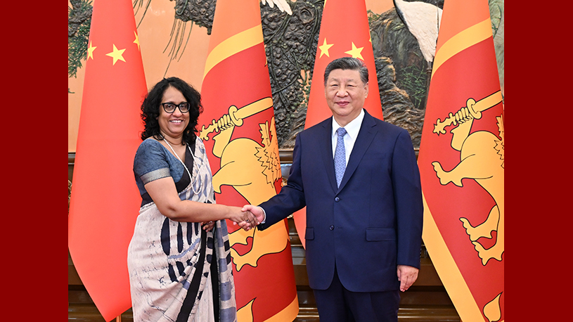 Xi meets Sri Lankan PM