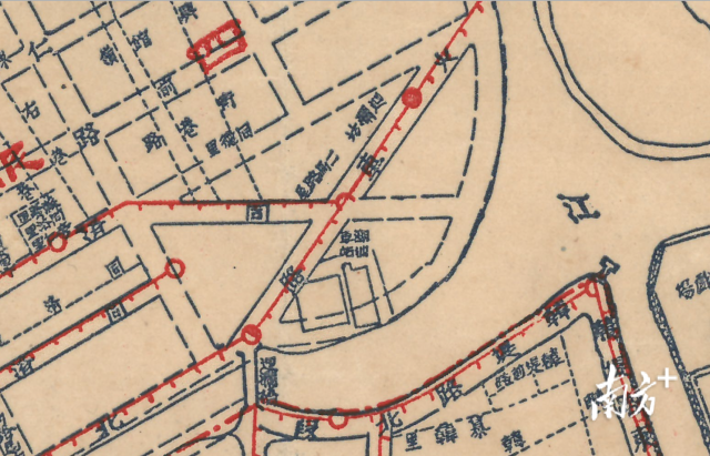 1952年汕头地图中显示“潮汕车站”的位置。张耀辉 供图