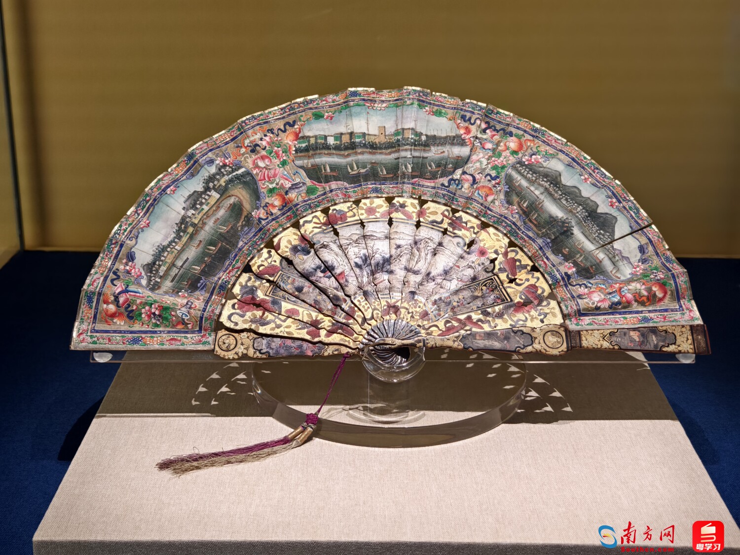 19世纪下半叶省港澳港口风景图折扇