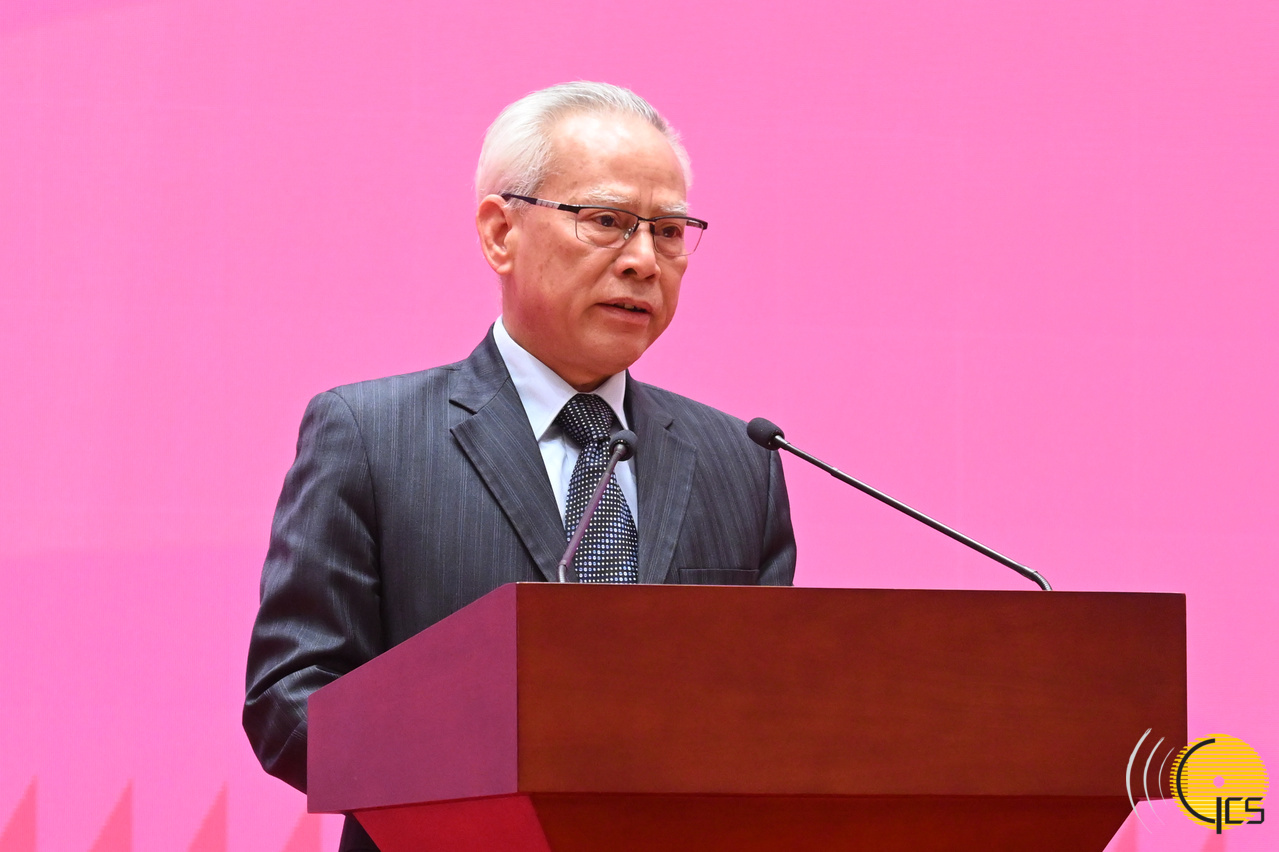 Chefe do Executivo, Sam Hou Fai, discursa na recepção da Festa da Primavera de 2025 do Secretariado Permanente do Fórum para a Cooperação Económica e Comercial entre a China e os Países de Língua Portuguesa.