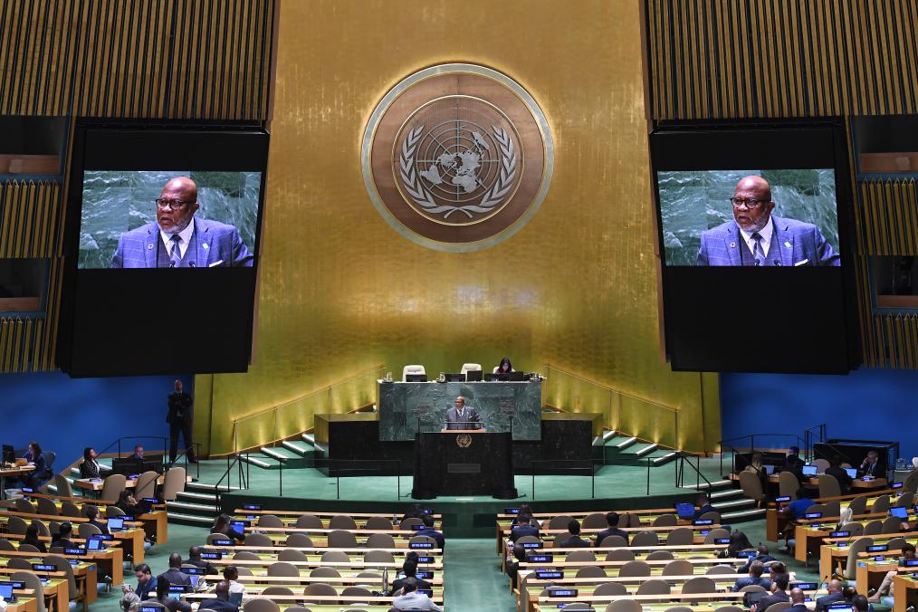 9月26日在纽约联合国总部拍摄的第78届联合国大会一般性辩论。新华社记者李睿摄