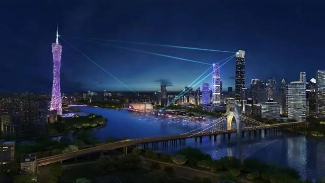 三塔联动灯光秀效果图