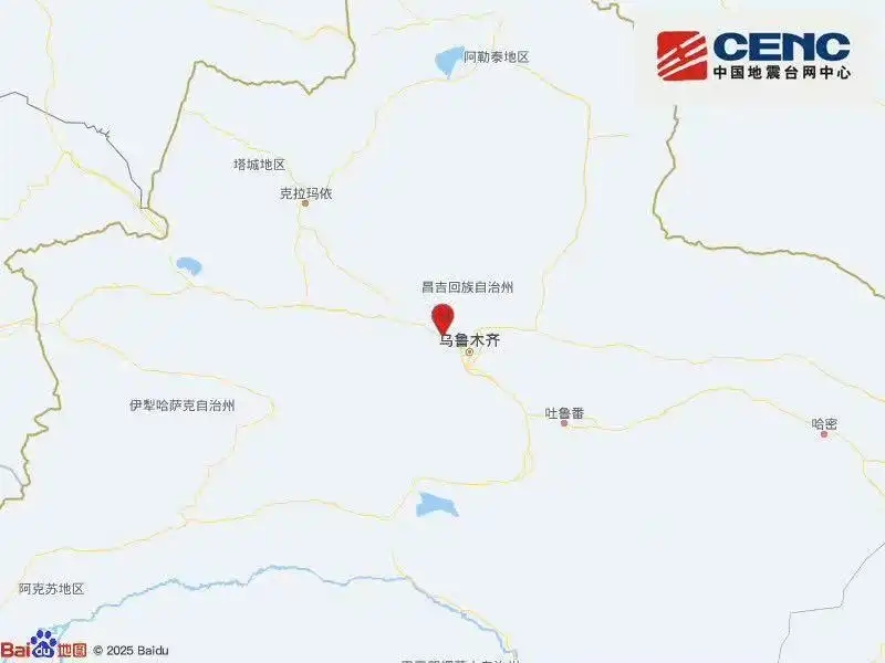 3.1级地震发生在新疆的长吉县的长吉市，焦点深