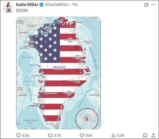 凯蒂·米勒在社交媒体发帖（来源：牛弹琴）