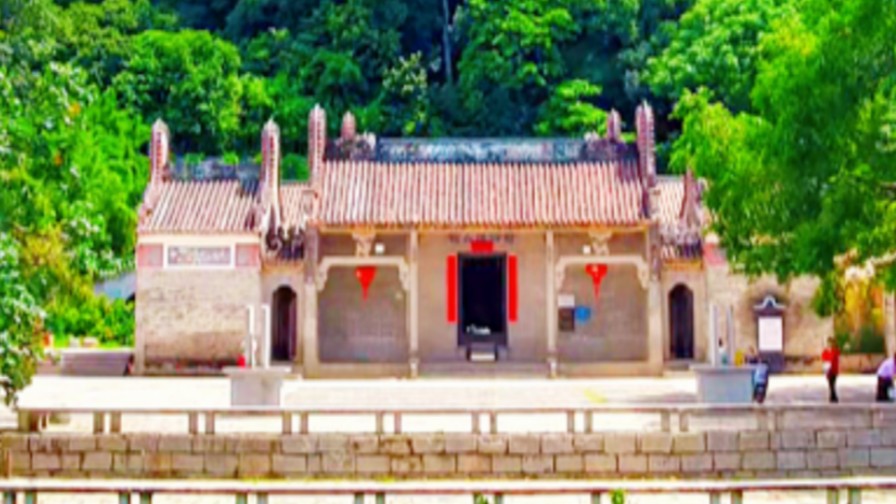Ancient house shelters clouds, while plants conceal sunlight