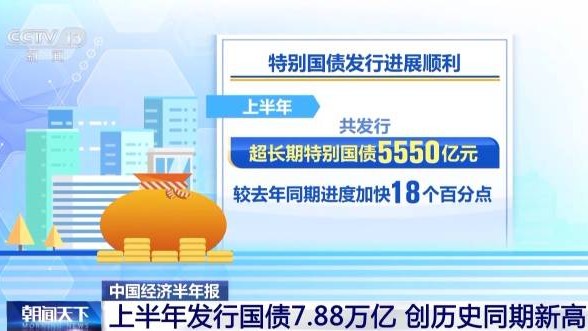 我国上半年发行国债7.88万亿 创历史同期新高