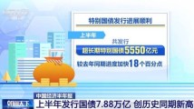 我国上半年发行国债7.88万亿 创历史同期新高 我国上半年发行国债7.88万亿 创历史同期新高