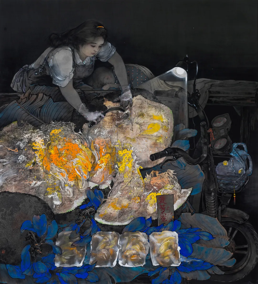 《甜蜜的梦》 郑可 中国画 240×150cm