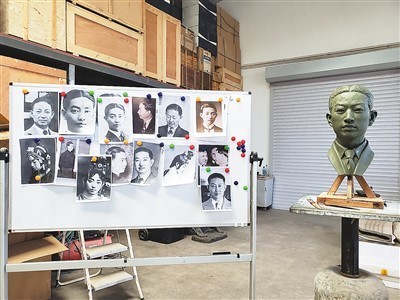 “梅兰芳孪生数字人”建模用到的梅兰芳照片与雕塑