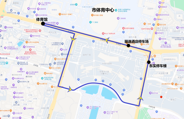 东莞市体育中心体育馆免费接驳专线