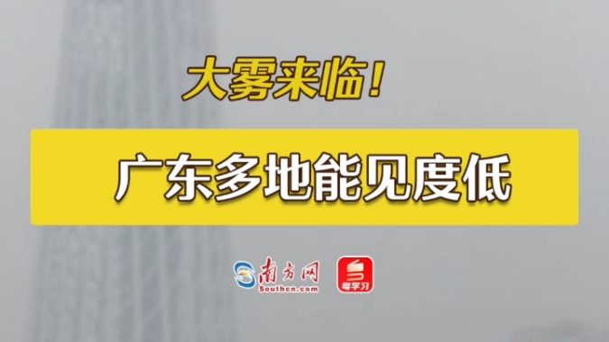 广东41个市县大雾黄色预警信号已生效