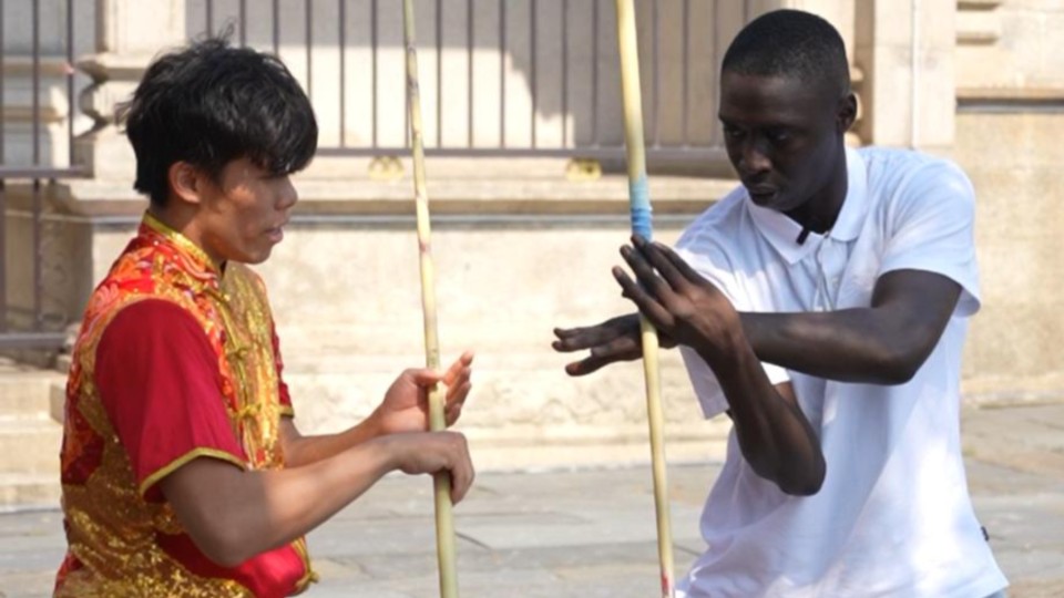 Khaby Lame doing martial arts! With a feigned move at the end