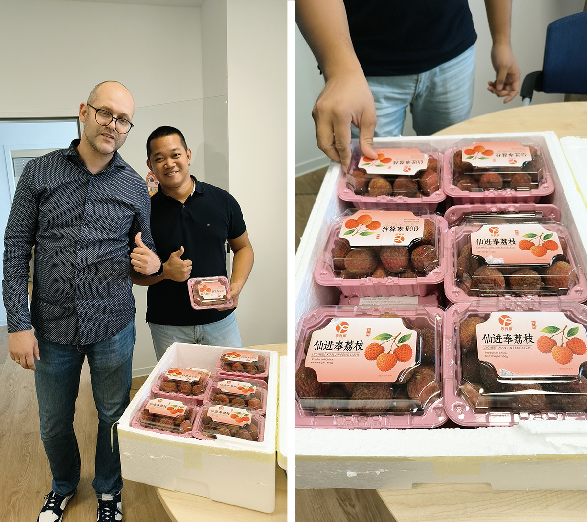 Maoming lychees arrive in Frankfurt, Germany.