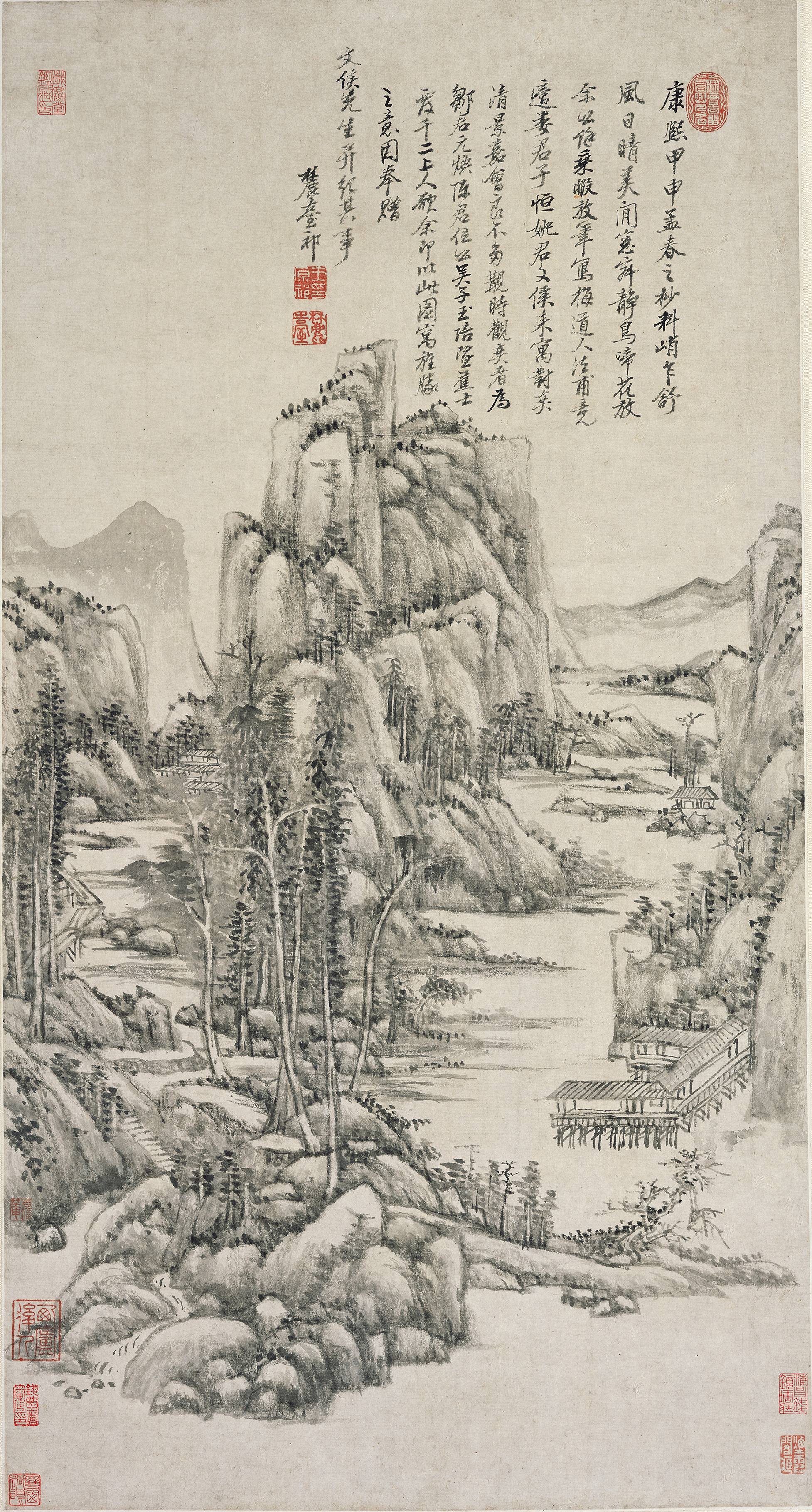 1704年作，纸本水墨，75.9×40cm