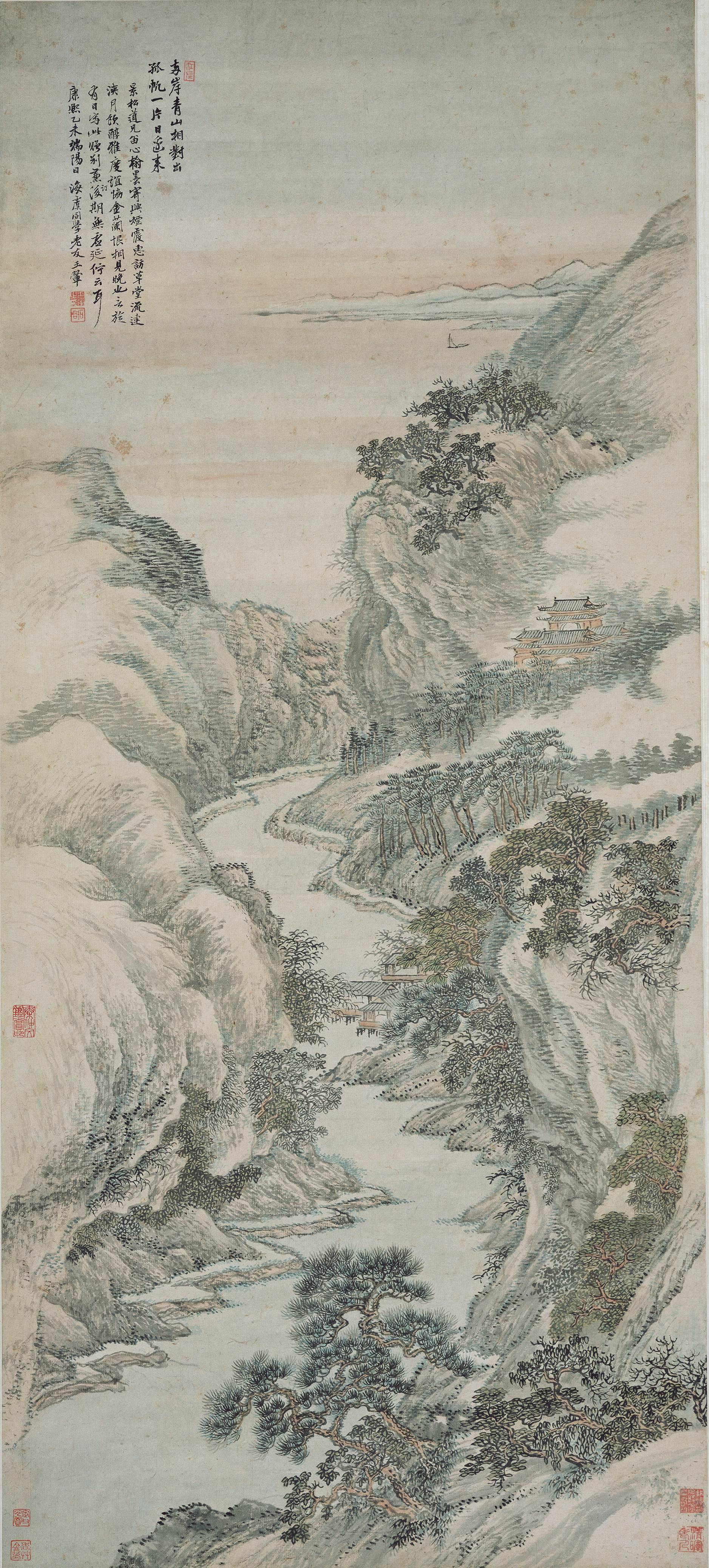 1715年作，纸本设色，119×52.8cm