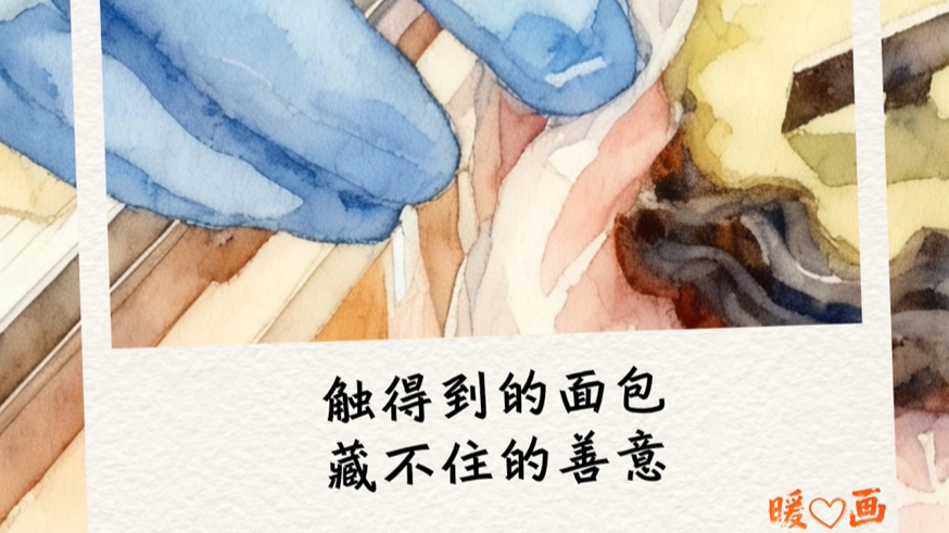 “我想让你感受一下” 店员帮盲人女孩感受面包纹理丨暖心画