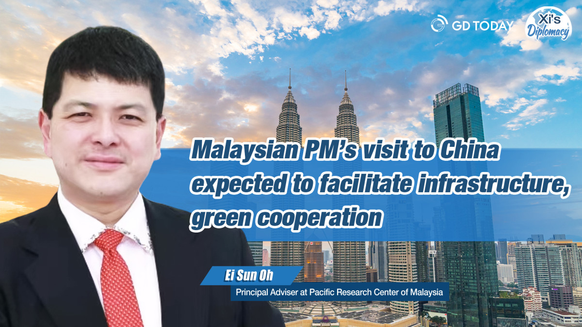 Malaysian PM’s visit to China expected to facilitate infrastructure, green cooperation: Principal Adviser at Pacific Research Center of Malaysia
