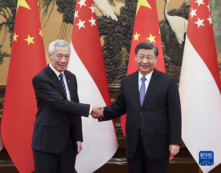 　　3月31日下午，国家主席习近平在北京人民大会堂会见来华进行正式访问的新加坡总理李显龙。新华社记者 丁海涛 摄