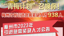 “青梅计划”召唤你!梅州计划引进急需紧缺人才938人,最高可获66.8万元补贴 “青梅计划”召唤你!梅州计划引进急需紧缺人才938人,最高可获66.8万元补贴