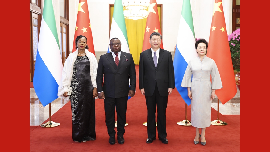 Xi holds talks with Sierra Leonean president