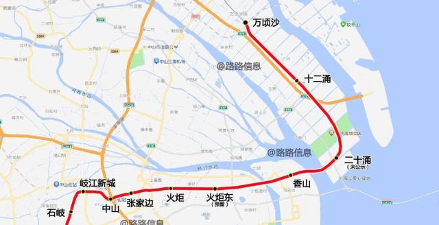 南珠中城际路线示意图