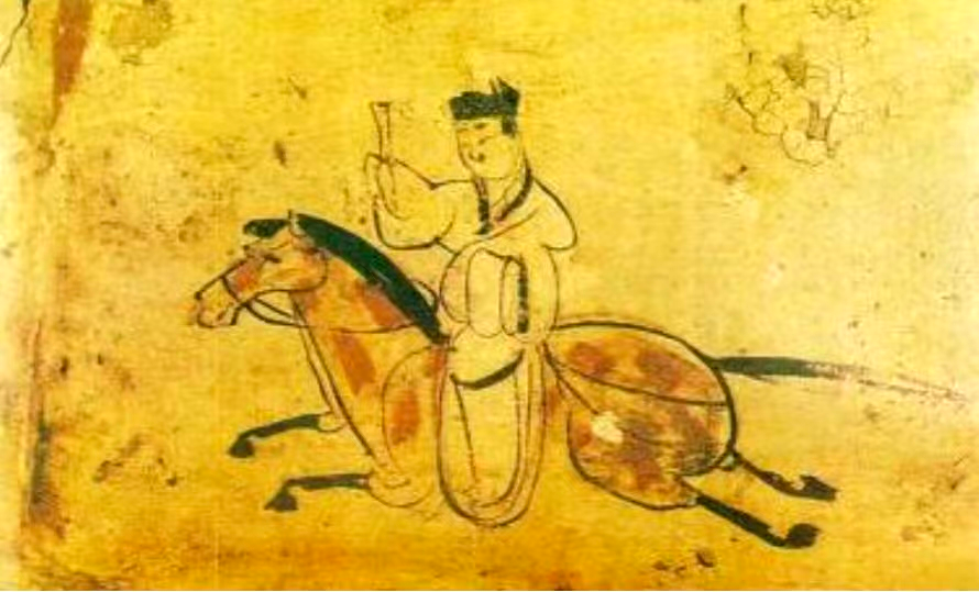 甘肃嘉峪关魏晋墓葬中出土的驿使砖画。