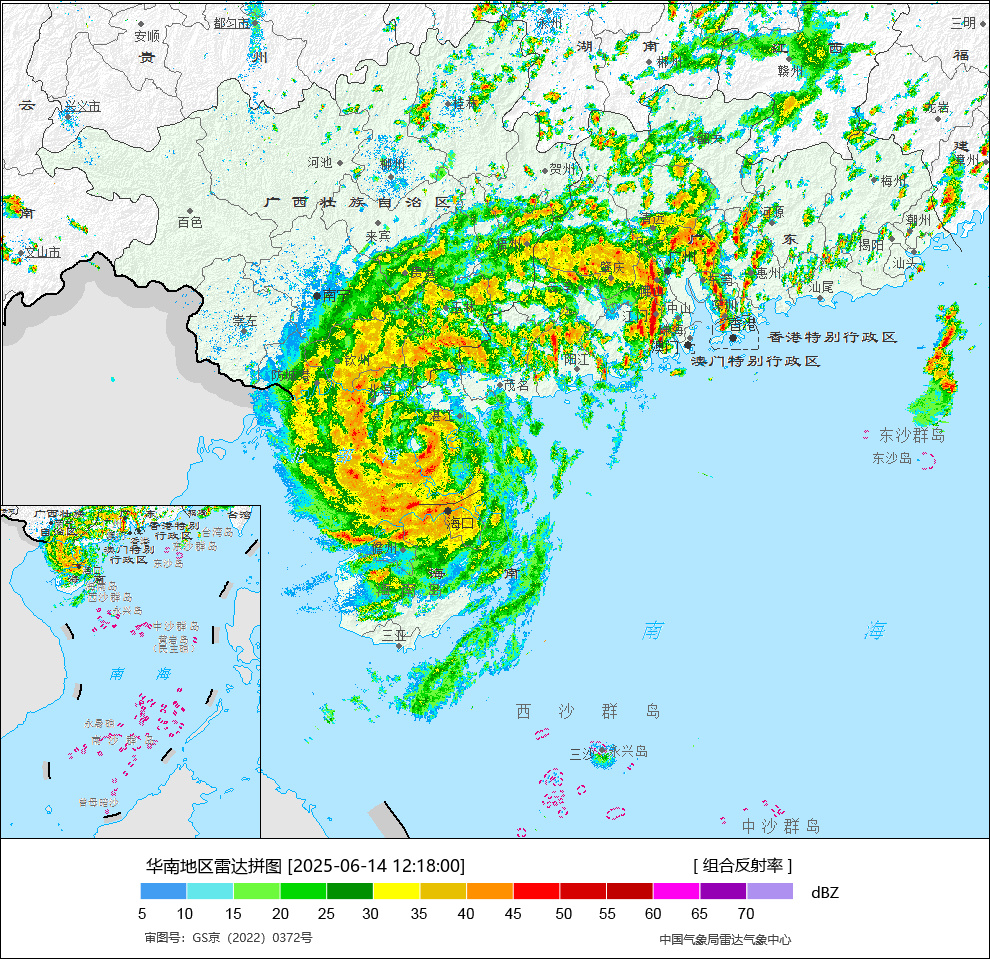 台风“蝴蝶”在广东雷州市西部沿海再次登陆