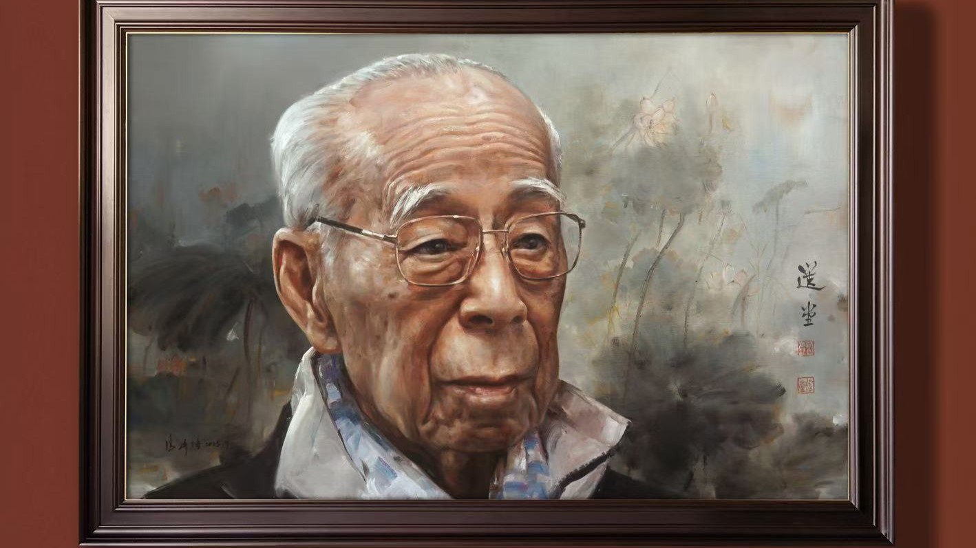 以艺术致敬文化巨擘，冯少协油画新作《国学泰斗——饶宗颐》完成