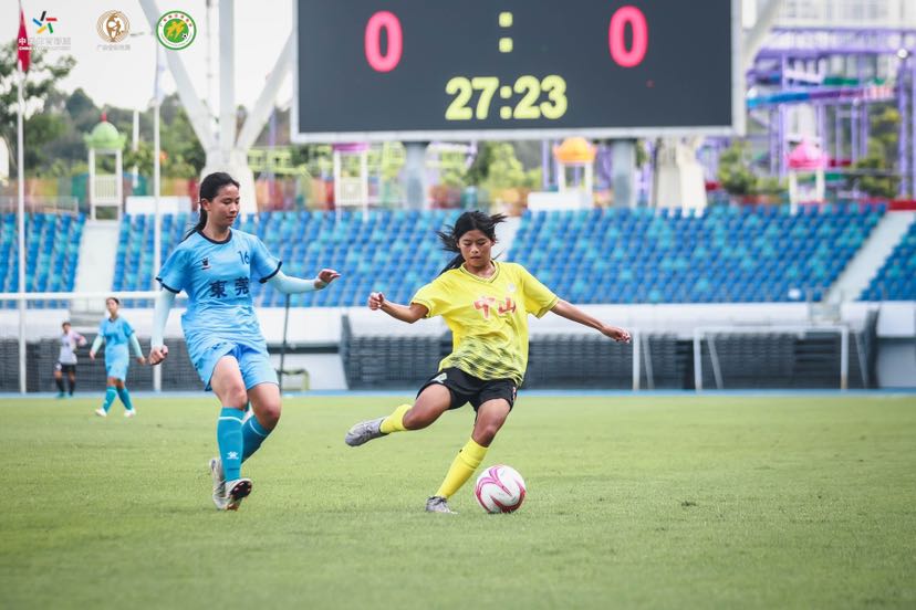 上半场东莞队与中山队双方攻守严谨。邦柏文体供图