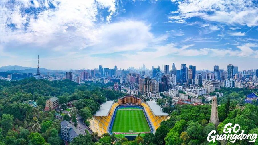 Guangzhou Yuexiushan Sports Center, a historic football stadium renovated with smart technology