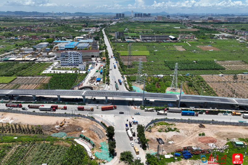 沥心沙东路跨线桥航拍