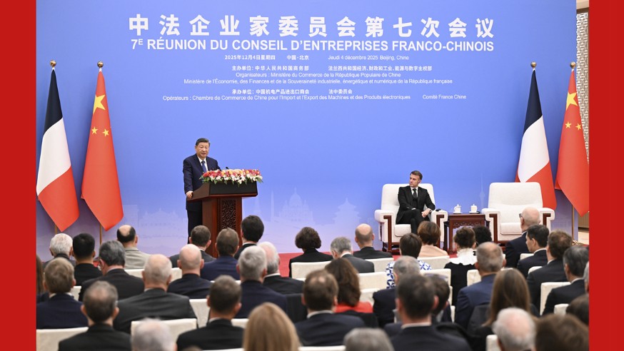 Xi, Macron attend closing ceremony of seventh meeting of China-France Business Council