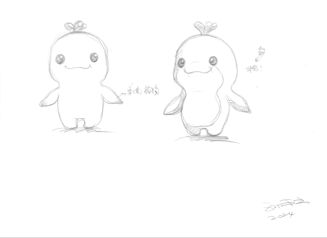 十五运会吉祥物设计手稿（线稿）