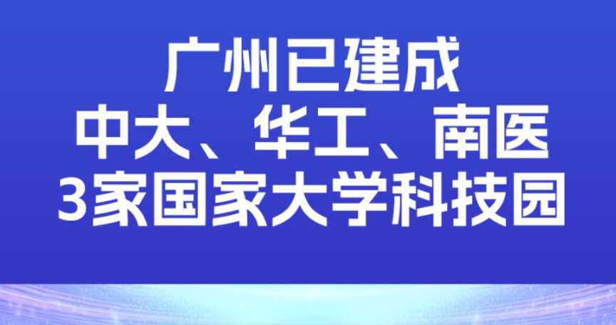 广州已建成中大、华工、南医3家国家大学科技园