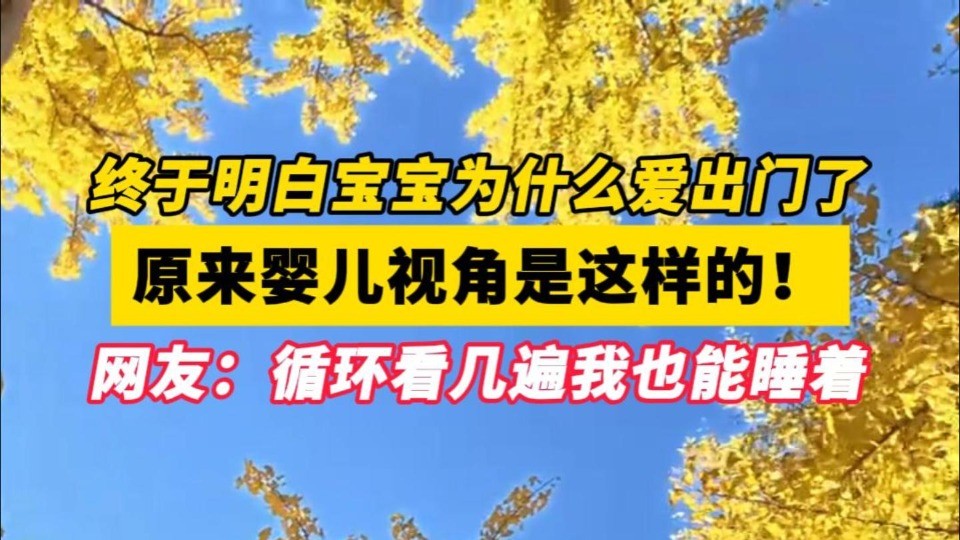 终于明白宝宝为什么爱出门了，原来婴儿视角是这样的！