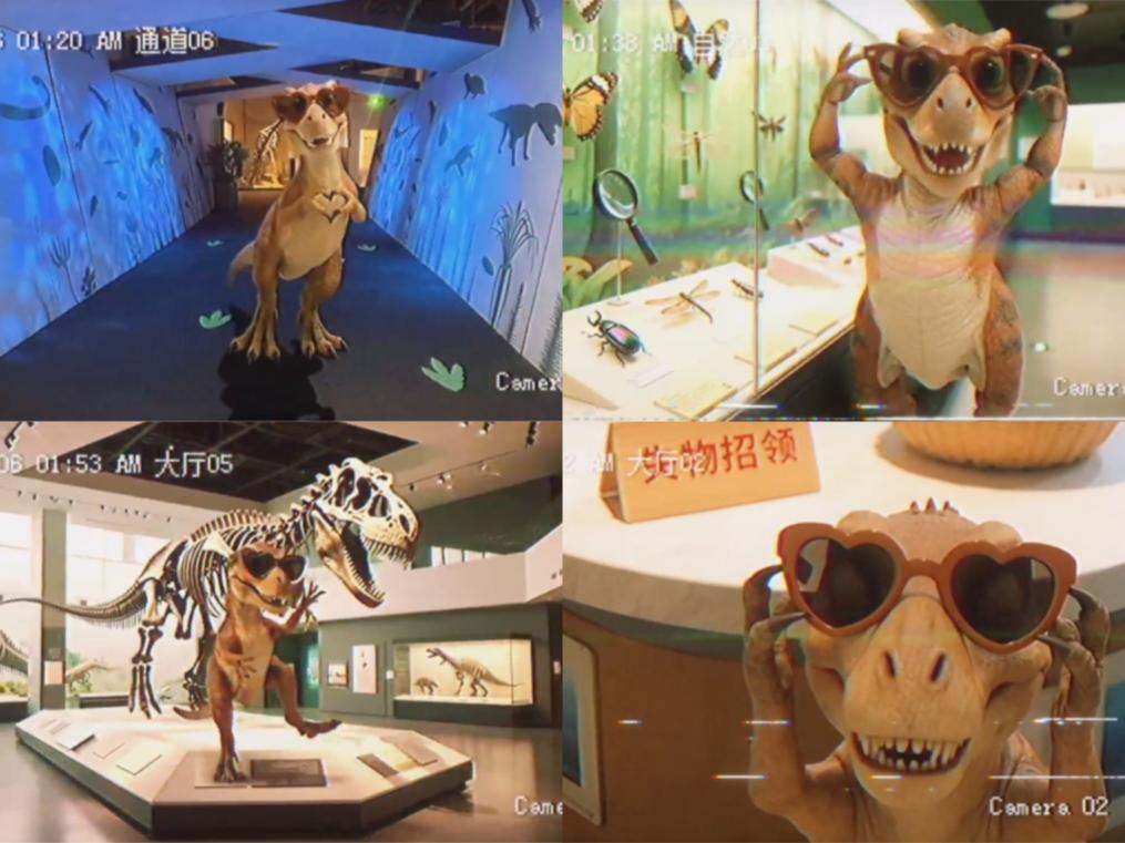 借助人工智能技术，上海自然博物馆让一只和平永川龙“复活”。新华社发