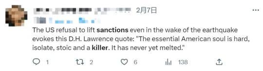 A number of foreign media condemned US sanctions for hindering Syria's earthquake relief. Overseas netizens: Executioner!  _fororder_ image 10