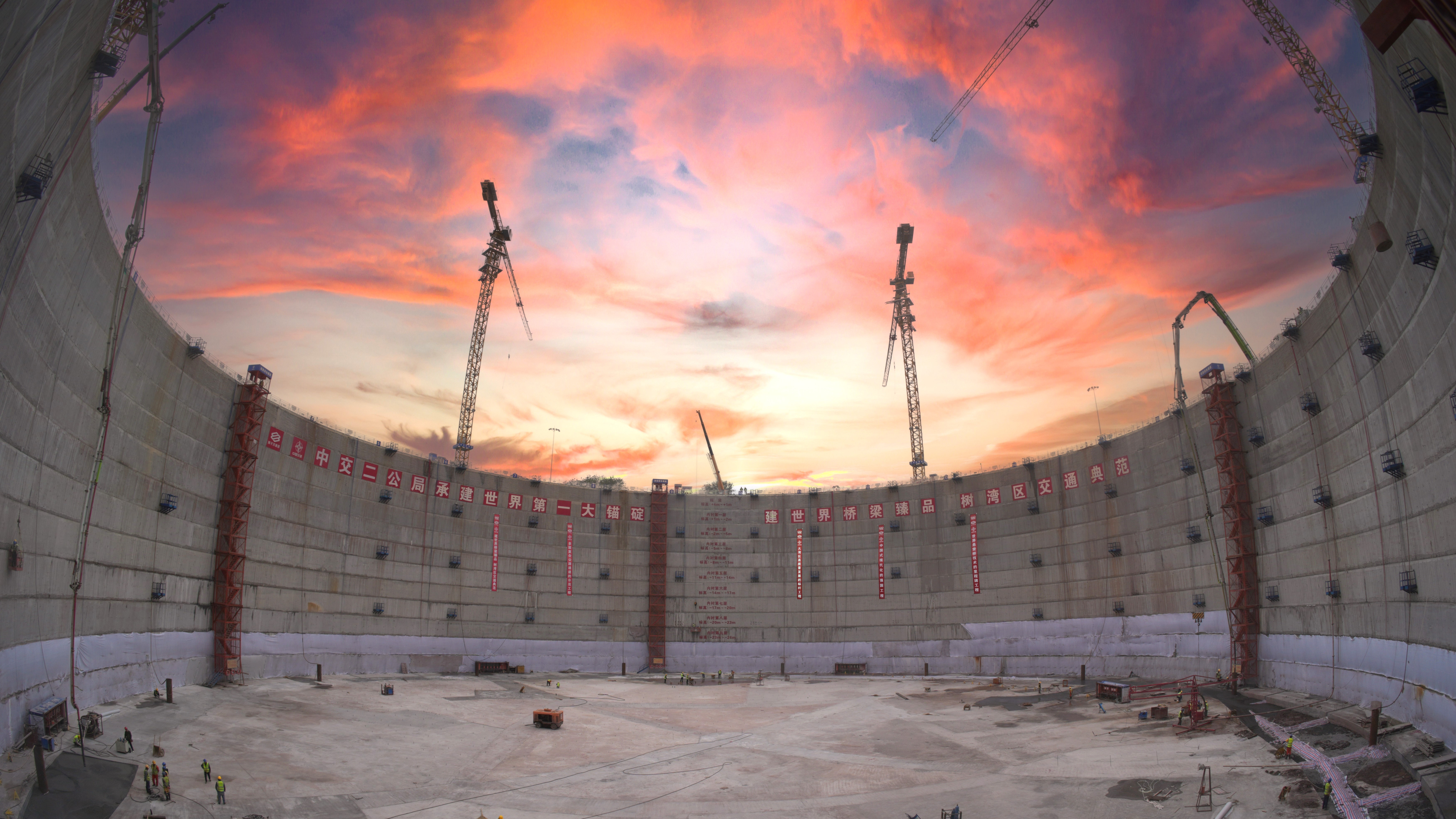 Shiziyang Tunnel | World's largest bridge anchor foundation set in concrete