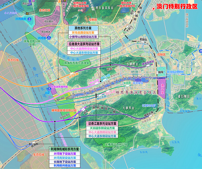 △横琴高铁站枢纽片区交通规划研究示意图