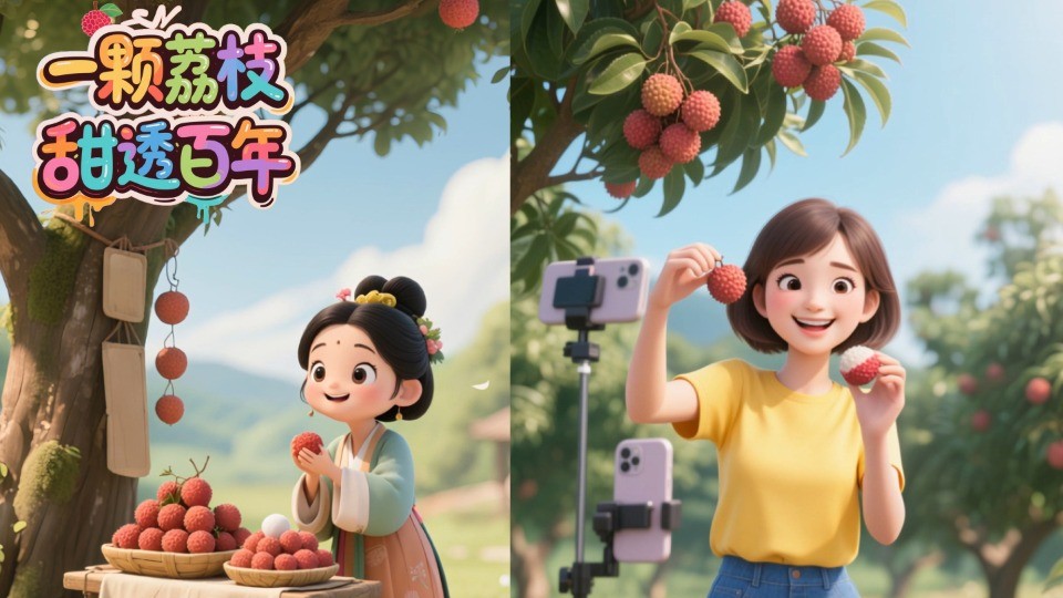 一颗荔枝，甜透百年！AI带你看不同年代荔枝盛宴