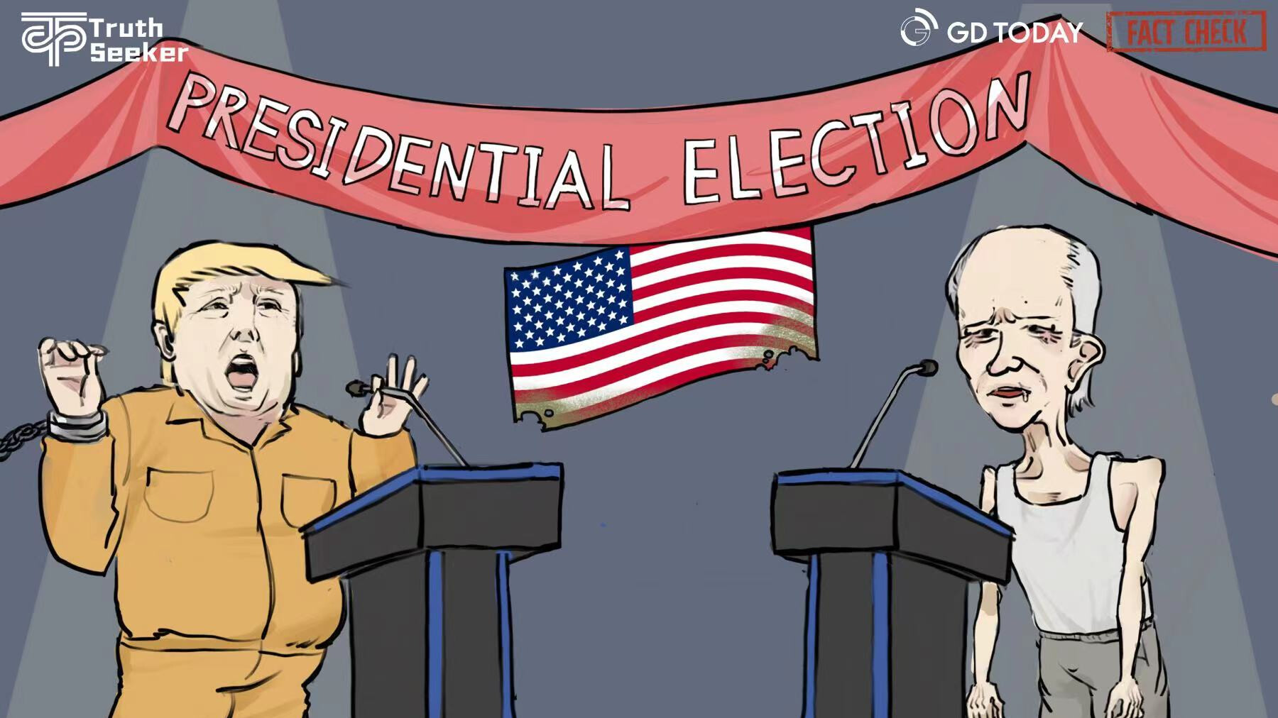 Cartoon | 2024 US election: battle between elderly man and criminal