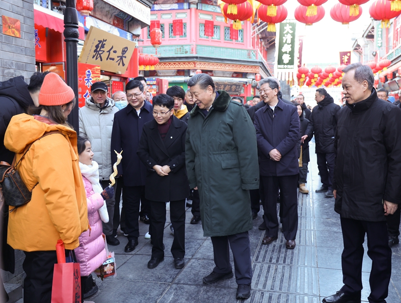 2024年2月1日，習(xí)近平總書記在天津古文化街考察。