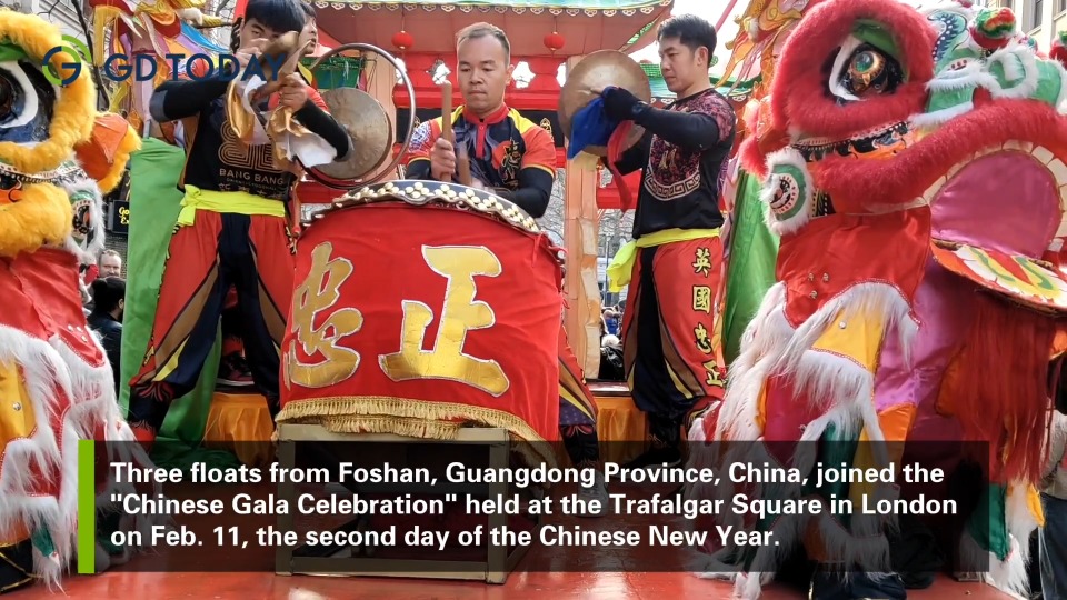 Foshan's floats join London's parade to celebrate the Chinese New Year