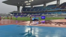 十五运会田径测试赛雨中开跑,梁小静再现百米11秒37 十五运会田径测试赛雨中开跑,梁小静再现百米11秒37
