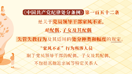 对配偶、子女及其配偶失管失教行为的处分规定