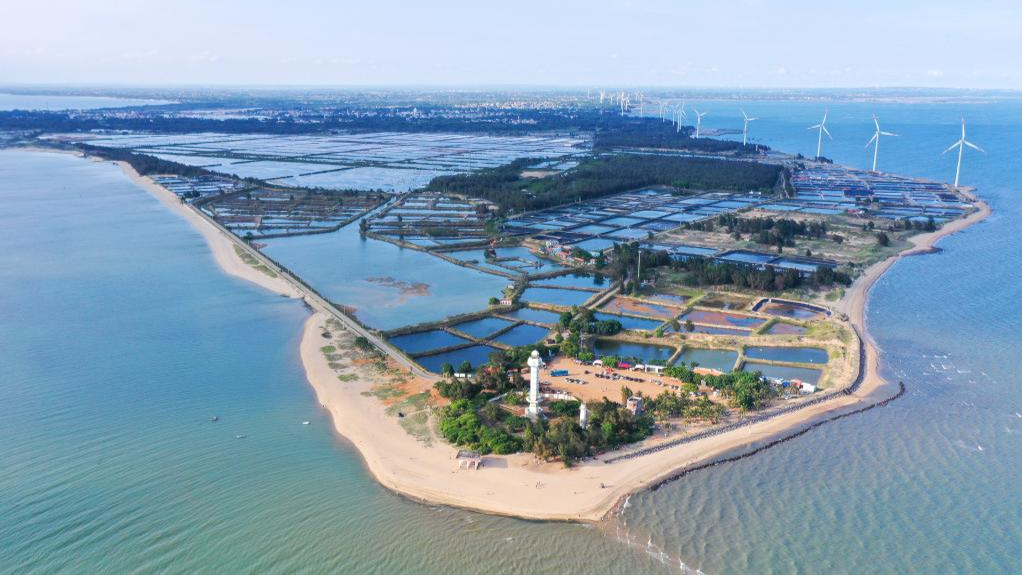 Vista aérea da cidade de Zhanjiang, na província de Guangdong, sul da China